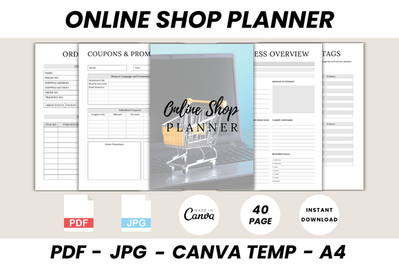Online Shop Planner Canva Template