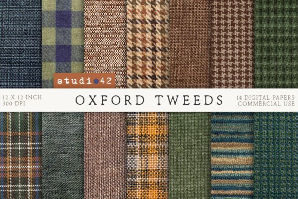 Oxford Tweeds Background Digital Papers