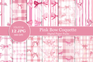 Pink Bow Coquette Digital Paper Pattern Graphic by Nam Tiwa · Creative ...
