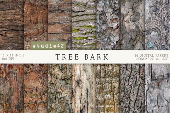 Tree Bark Digital Paper, Dark Wood Paper