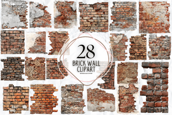 Brick Wall Clipart Graphic AI Illustrations By Markicha Art