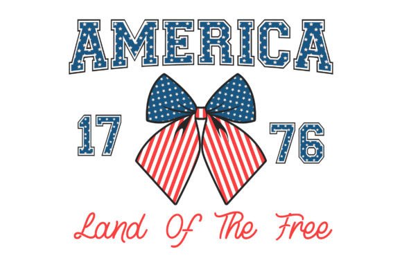 Preview of Coquette Bow 4th of July SVG Sublimation T-shirt, sticker, and sublimation design