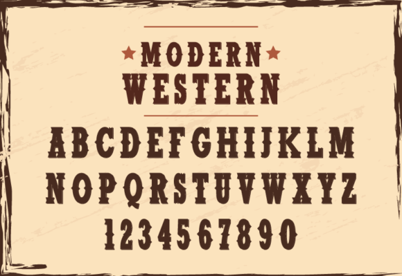 Modern Western Font PNG with transparent background - Preview 2