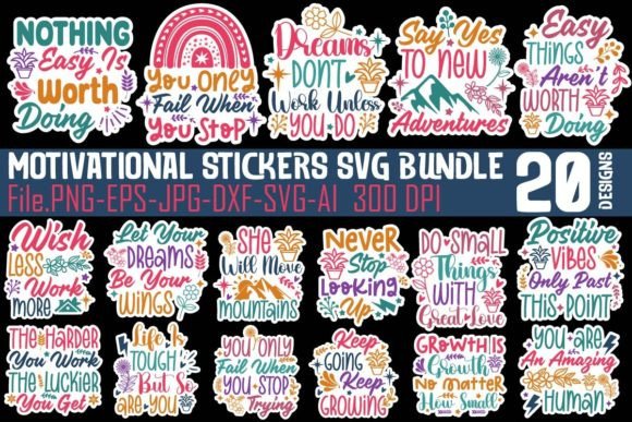 Motivational Stickers SVG Bundle