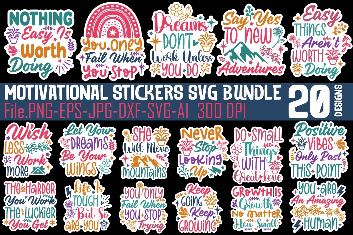 Motivational Stickers SVG Bundle