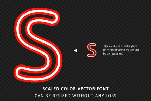 Neon Colored Font PNG with transparent background - Preview 3