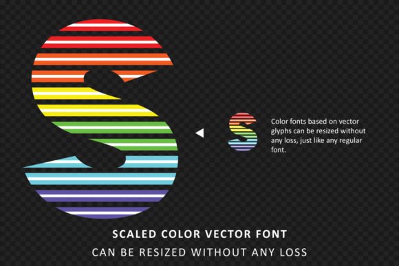 Neon Rainbow Font PNG with transparent background - Preview 3