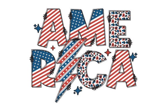 Preview of Patriotic 4th of July SVG Sublimation T-shirt, sticker, and sublimation design
