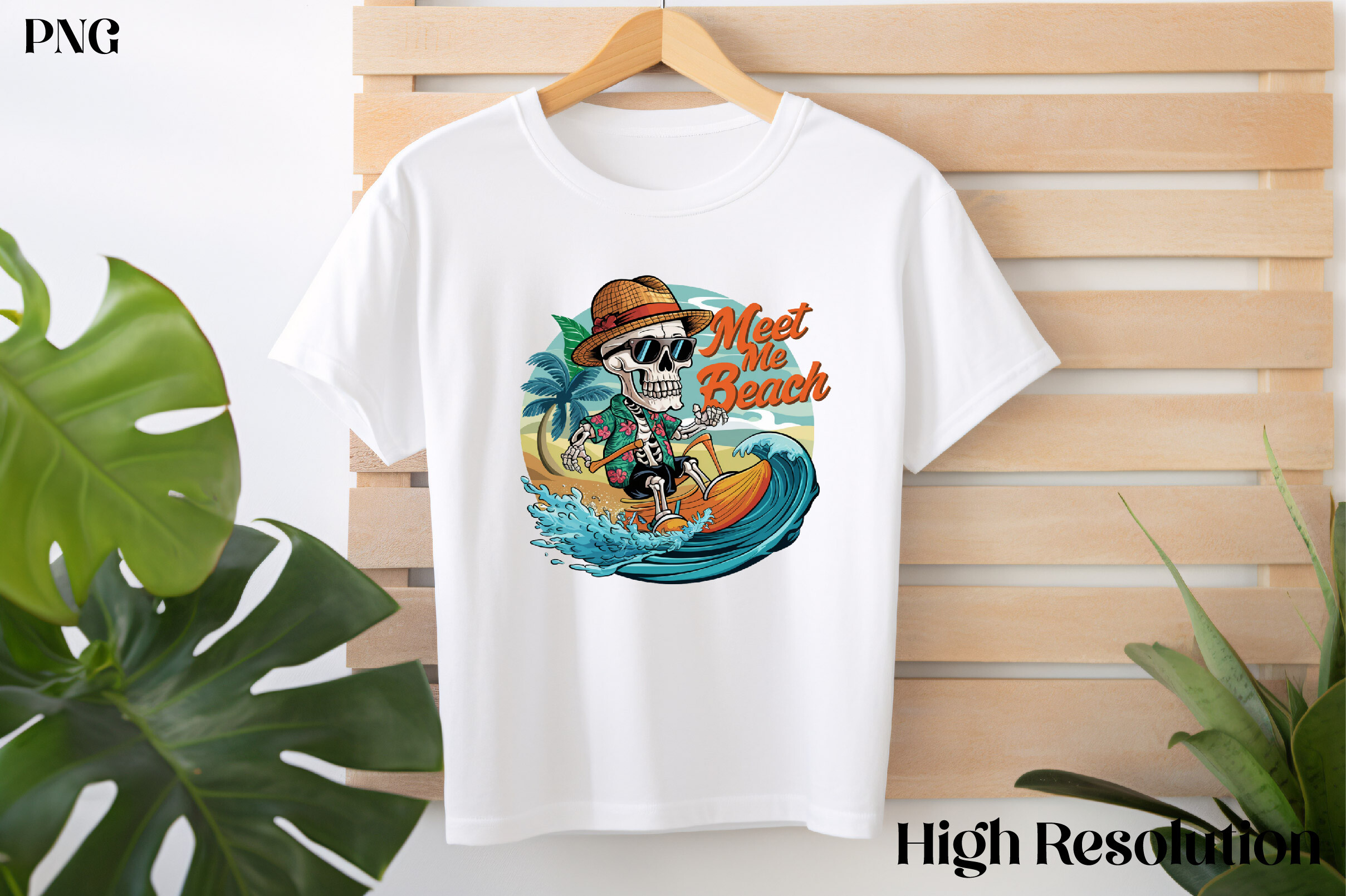 Skeleton with Beach Sublimation PNG Graphic by Wow Magic · Creative Fabrica