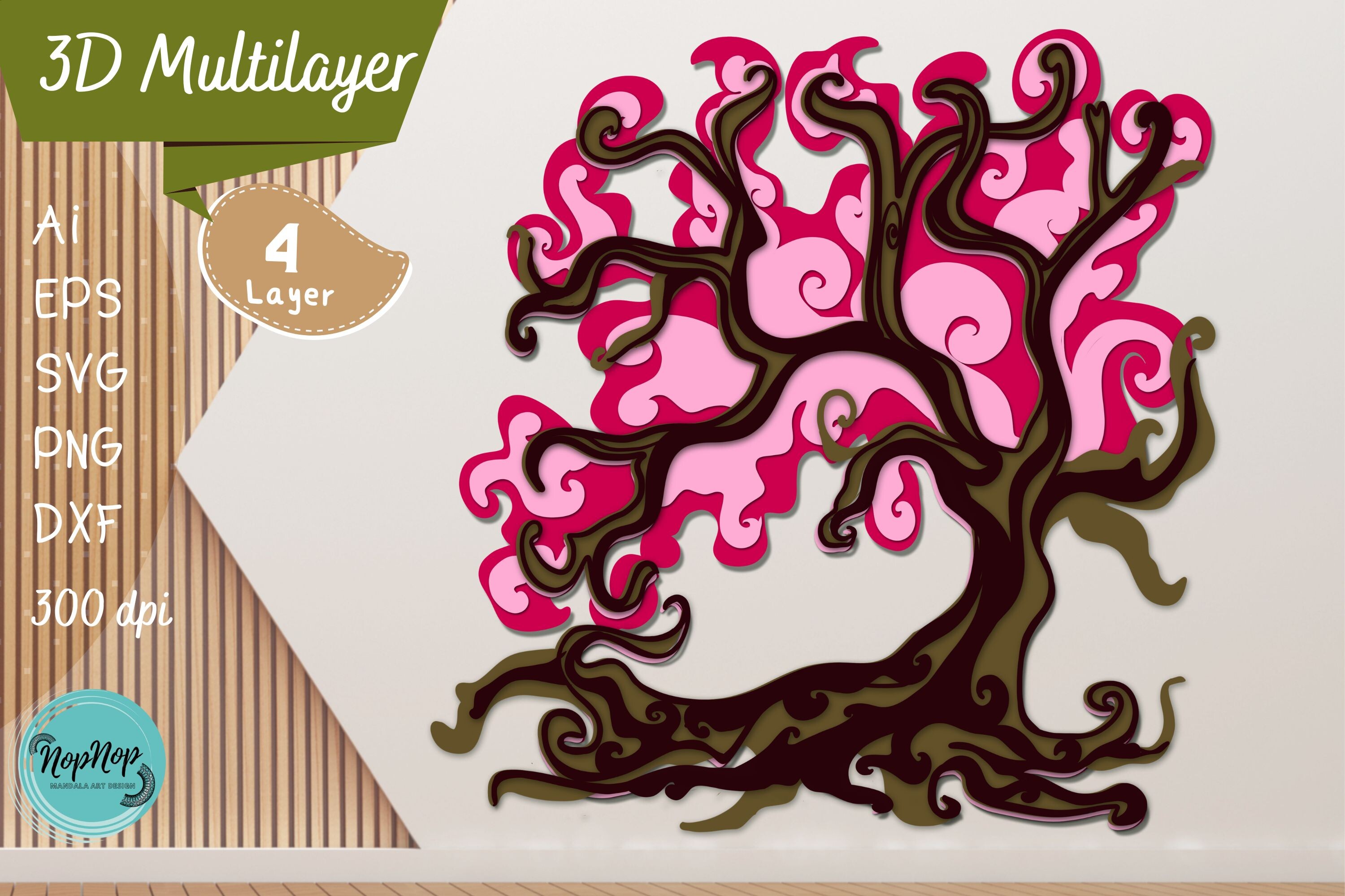 Tree Multilayer 3D · Creative Fabrica