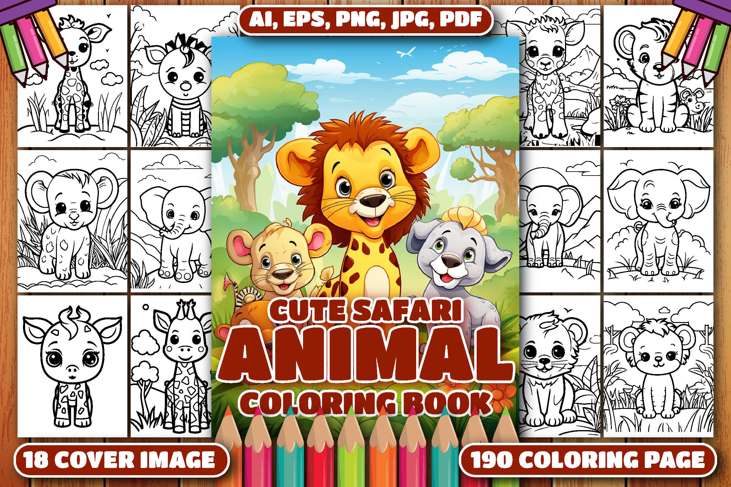 190 Cute Safari Animal Coloring Pages