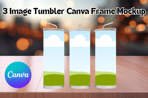 3 Image Tumbler Canva Frame Mockup