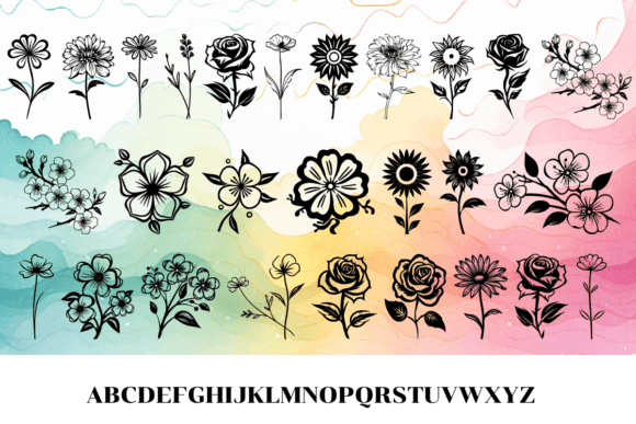 Aura Flowers Font - Preview 1