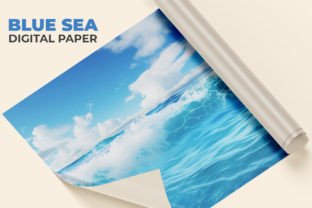 Blue Sea Digital Paper Graphic by Creative World · Creative Fabrica