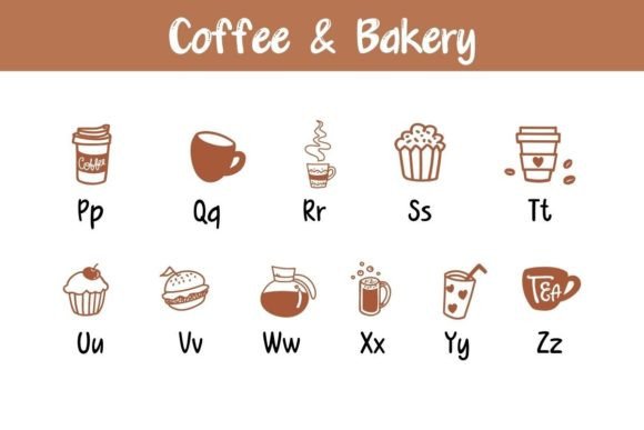 Coffee and Bakery Font PNG with transparent background - Preview 2