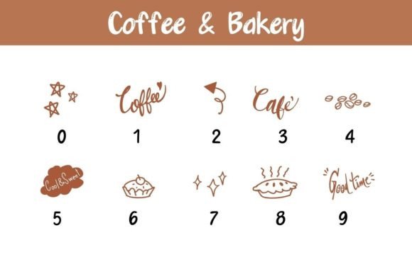 Coffee and Bakery Font PNG with transparent background - Preview 3