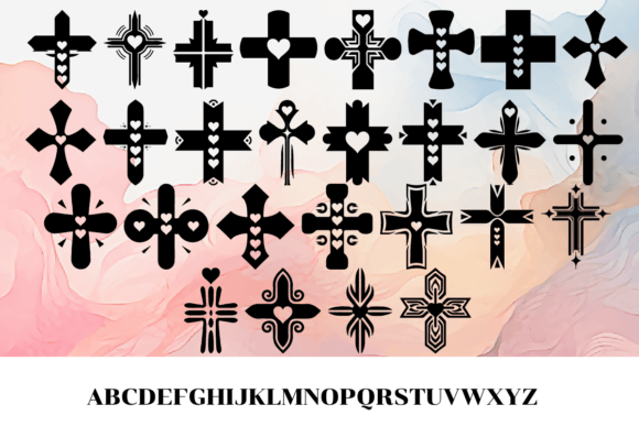 Cross with Heart Font - Preview 1
