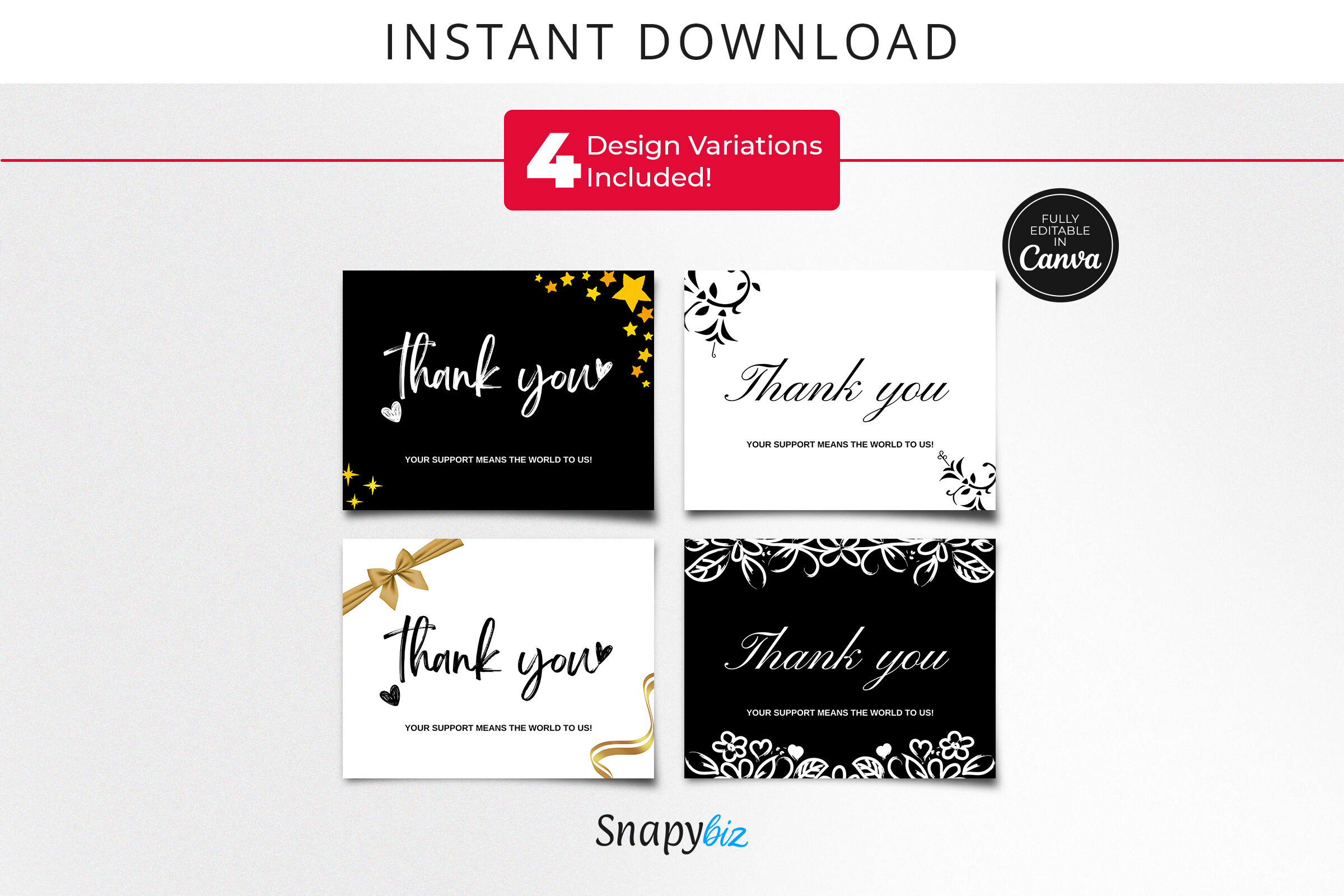 Free Printable Canva Thank You Cards