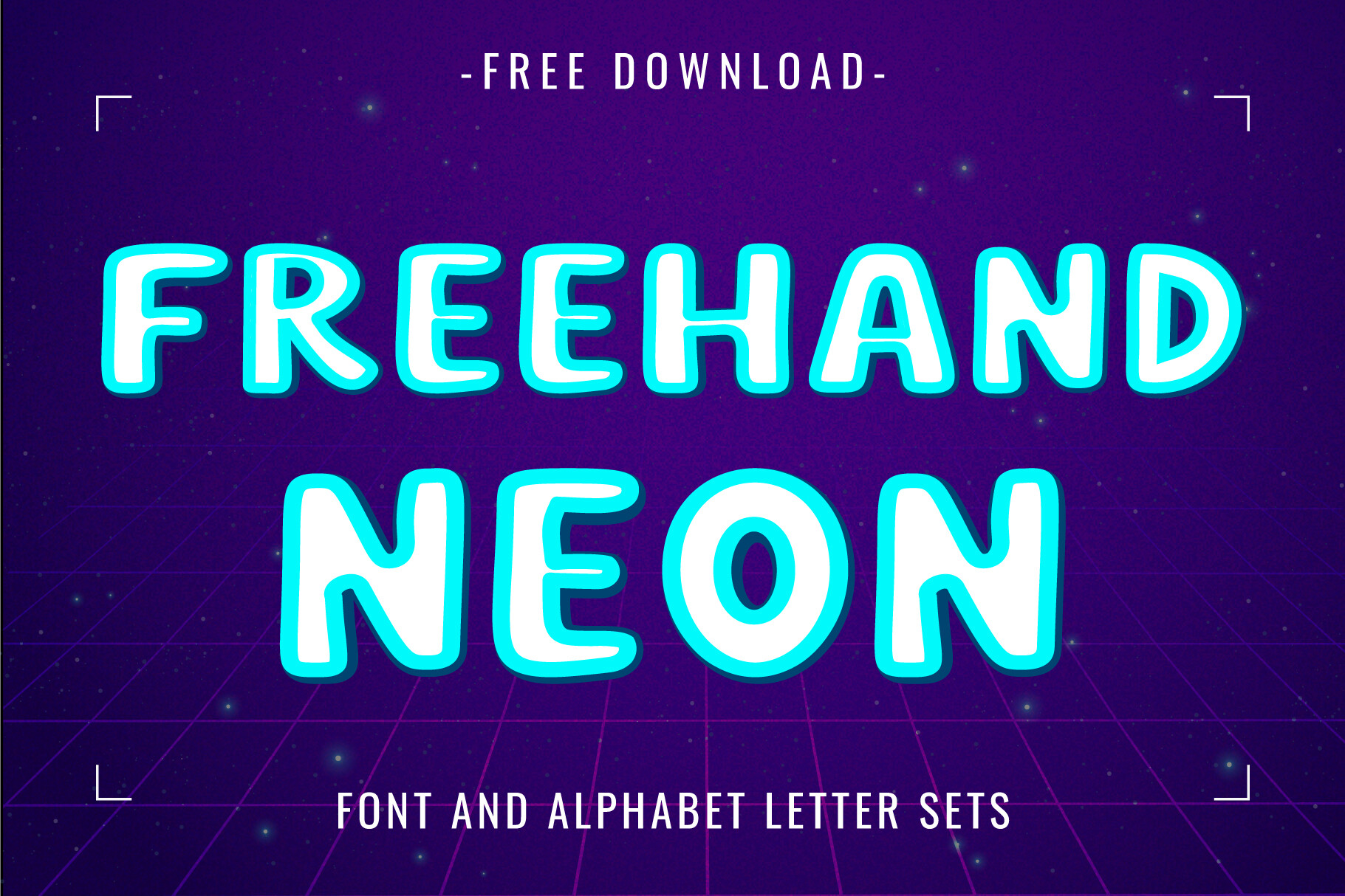 Freehand Neon preview, hand-drawn neon style with urban character