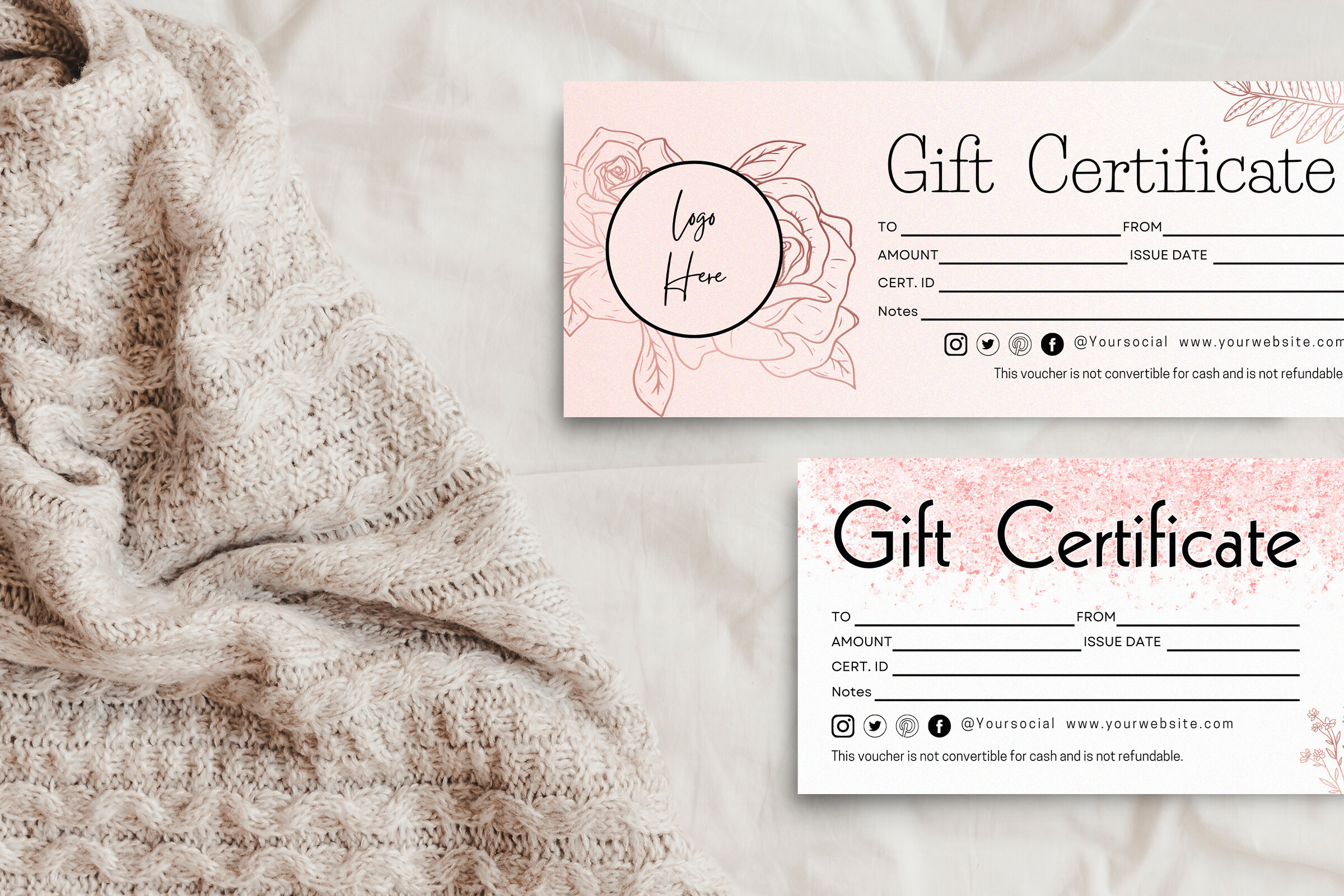Gift Certificate Canva Template Editable