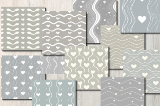 Grey Heart Digital Paper Pack Graphic by craftsmaker · Creative Fabrica