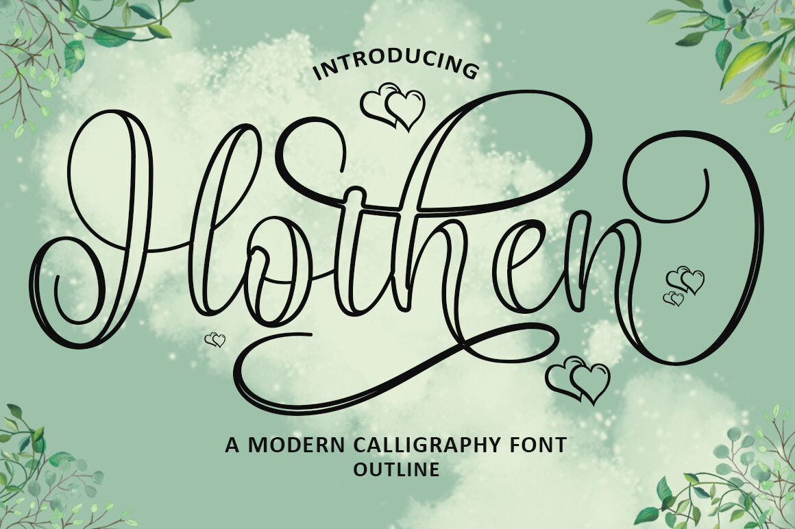 Hothen Outline preview - dynamic hollow signature script