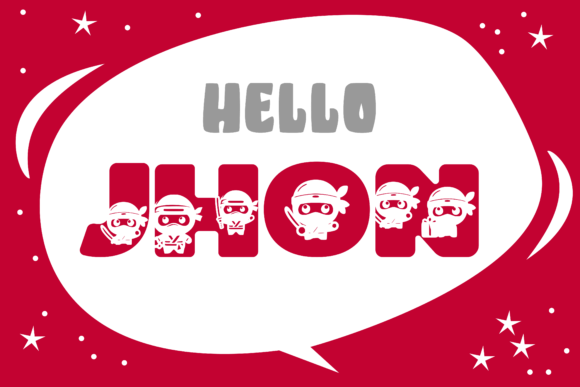 Ninja Kids Font PNG with transparent background - Preview 2