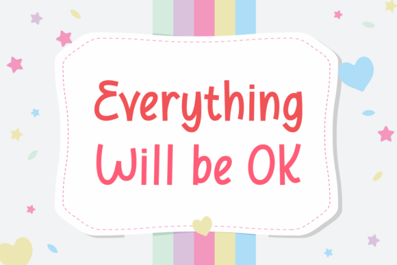 Rainbow Friendly Font PNG with transparent background - Preview 3