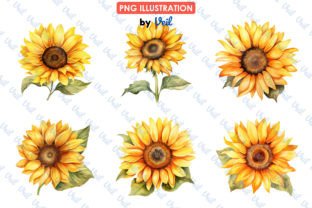 Sunflower Clipart Watercolor Bundle Graphic by Veil · Creative Fabrica