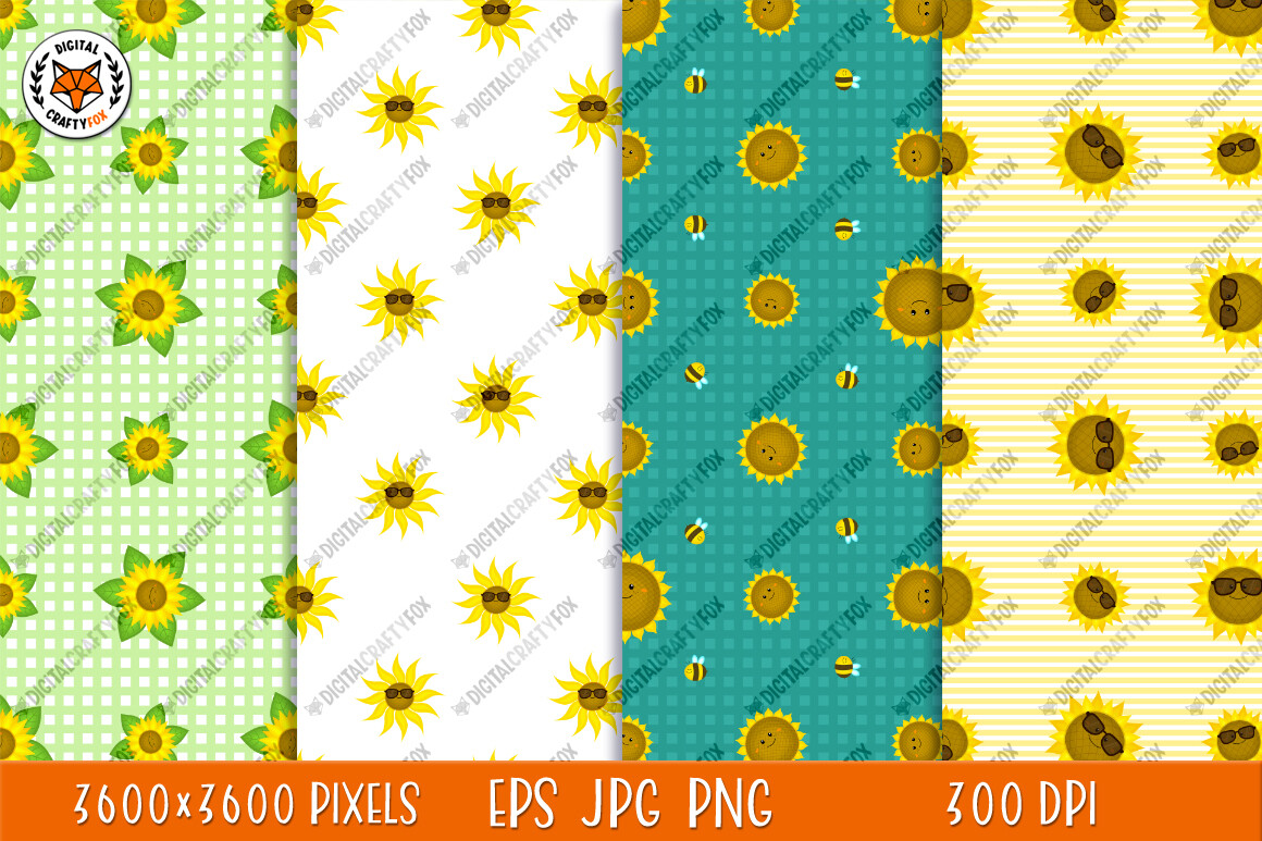 Sunflower Seamless Pattern PNG Graphic by Digital Craftyfox · Creative ...