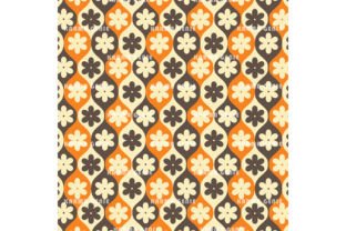 1970s Retro Flowers Orange Brown Pattern Graphic by Karma Genie ...