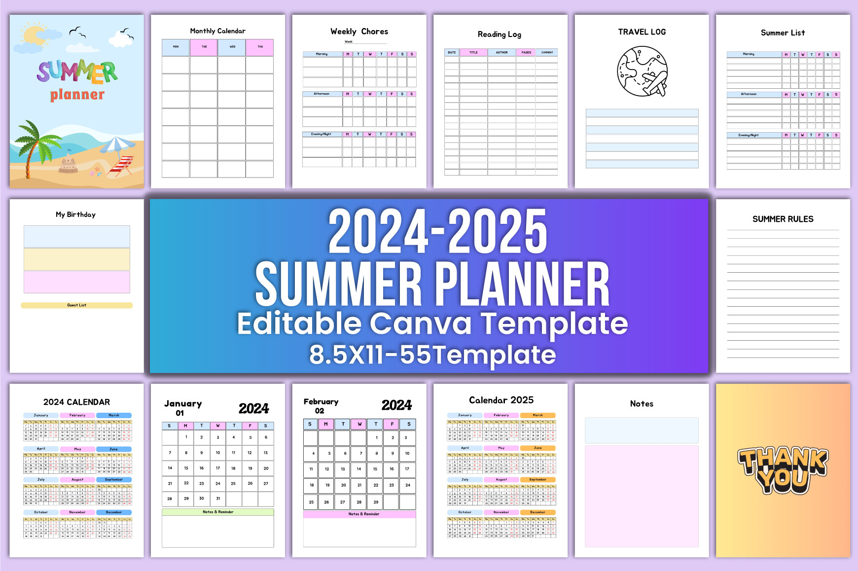 2024-2025 Summer Planner Canva Graphic by munjixpro · Creative Fabrica
