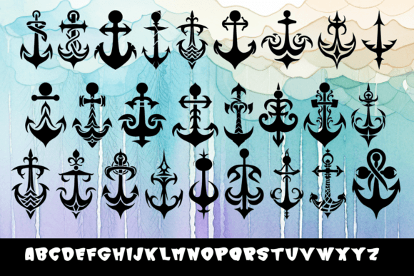Lucky Anchor Font PNG with transparent background - Preview 1