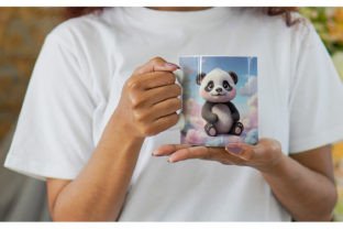 Mug Wrap 3D Cute Panda Pastel Graphic by Artnoy · Creative Fabrica