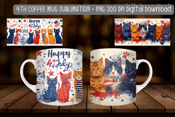 Patriotic Cat Mug For 4th Of July Graphics