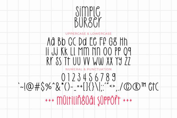 Simple Burger Font PNG with transparent background - Preview 6
