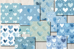 Vintage Blue Hearts Digital Papers Graphic by craftsmaker · Creative ...