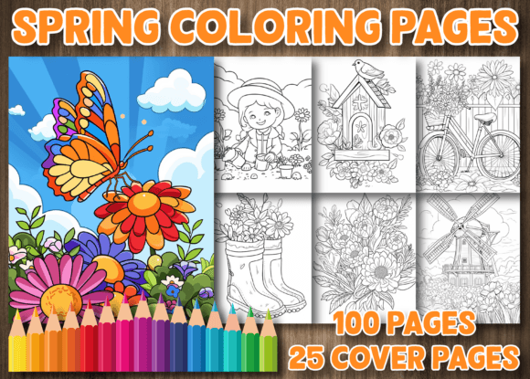 100 Kids Spring Coloring Pages
