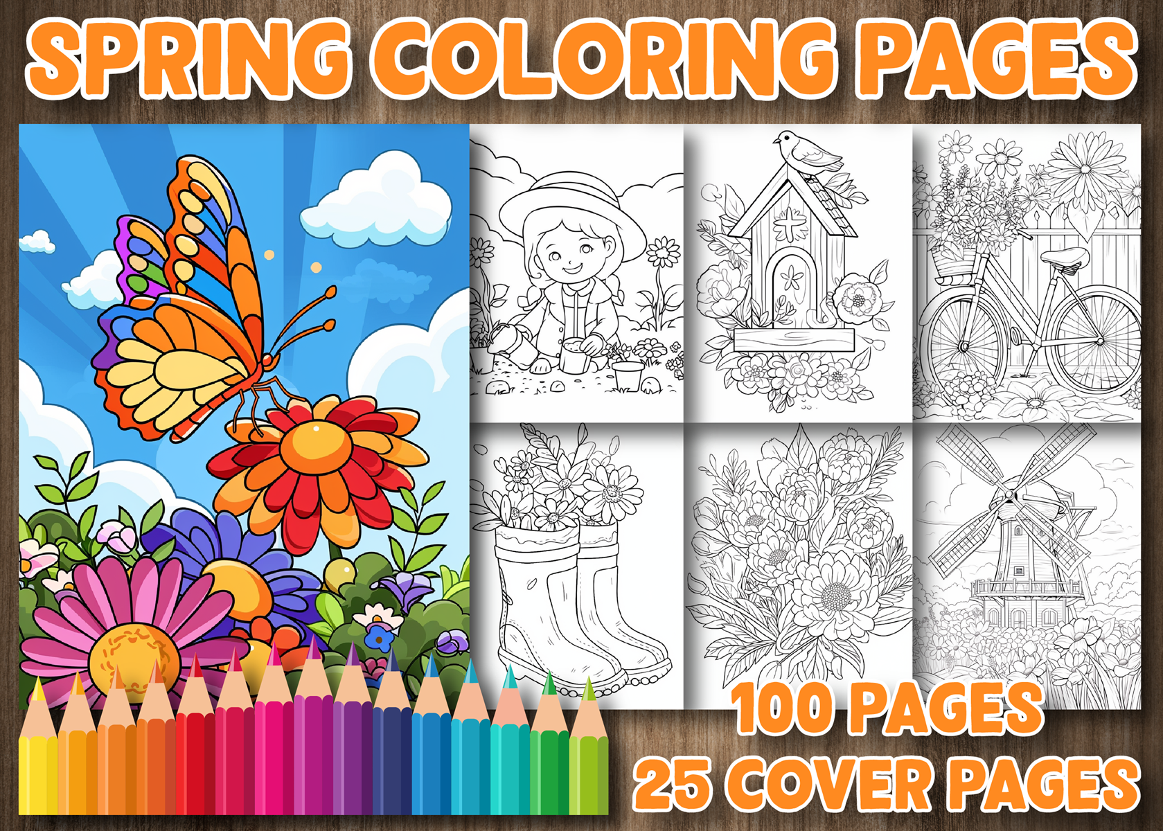 100 Kids Spring Coloring Pages