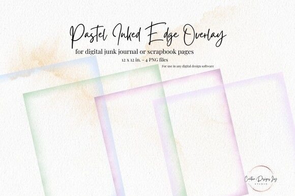 12x12 Pastel Inked Edge Overlay Clipart