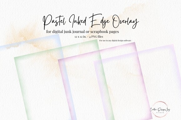 12x12 Pastel Inked Edge Overlay Clipart