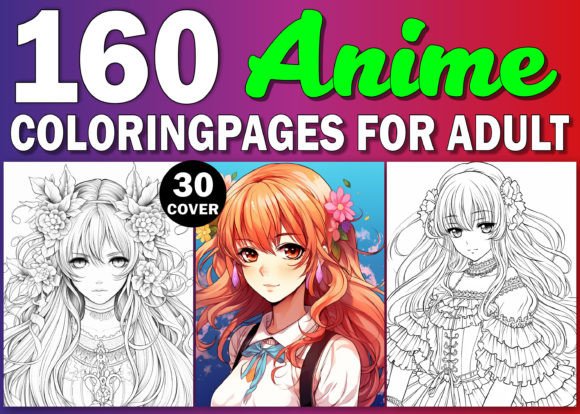 160 Anime Coloring Pages for Adults