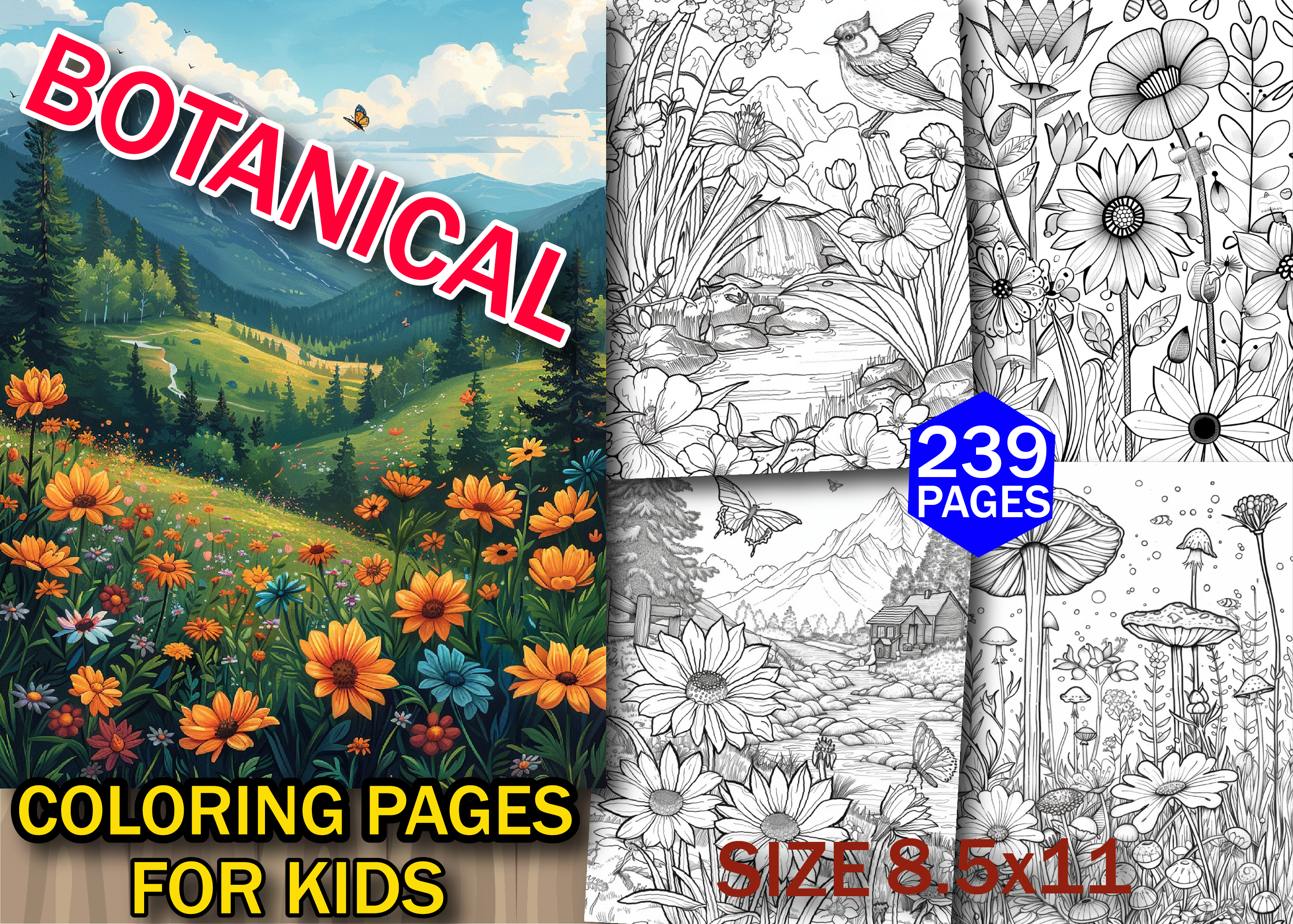 239 Botanical Coloring Pages for Kids