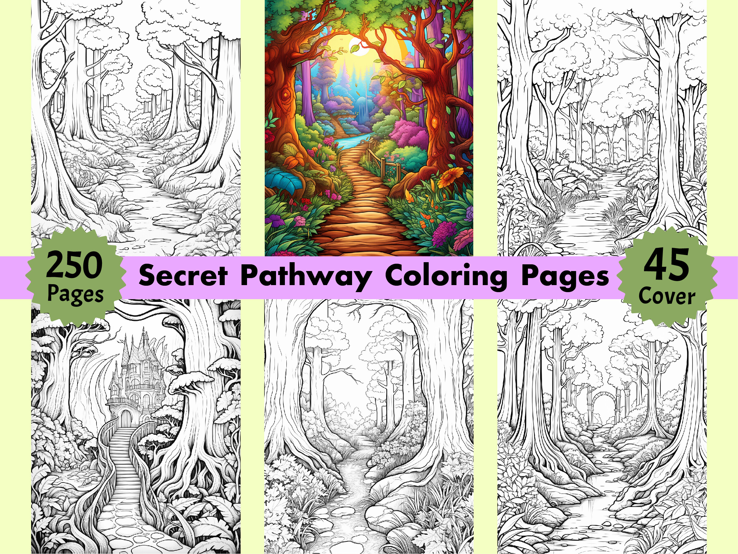 250 Secret Pathways Coloring Pages Kdp