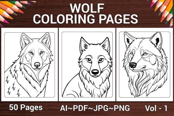 50 WOLF COLORING PAGES