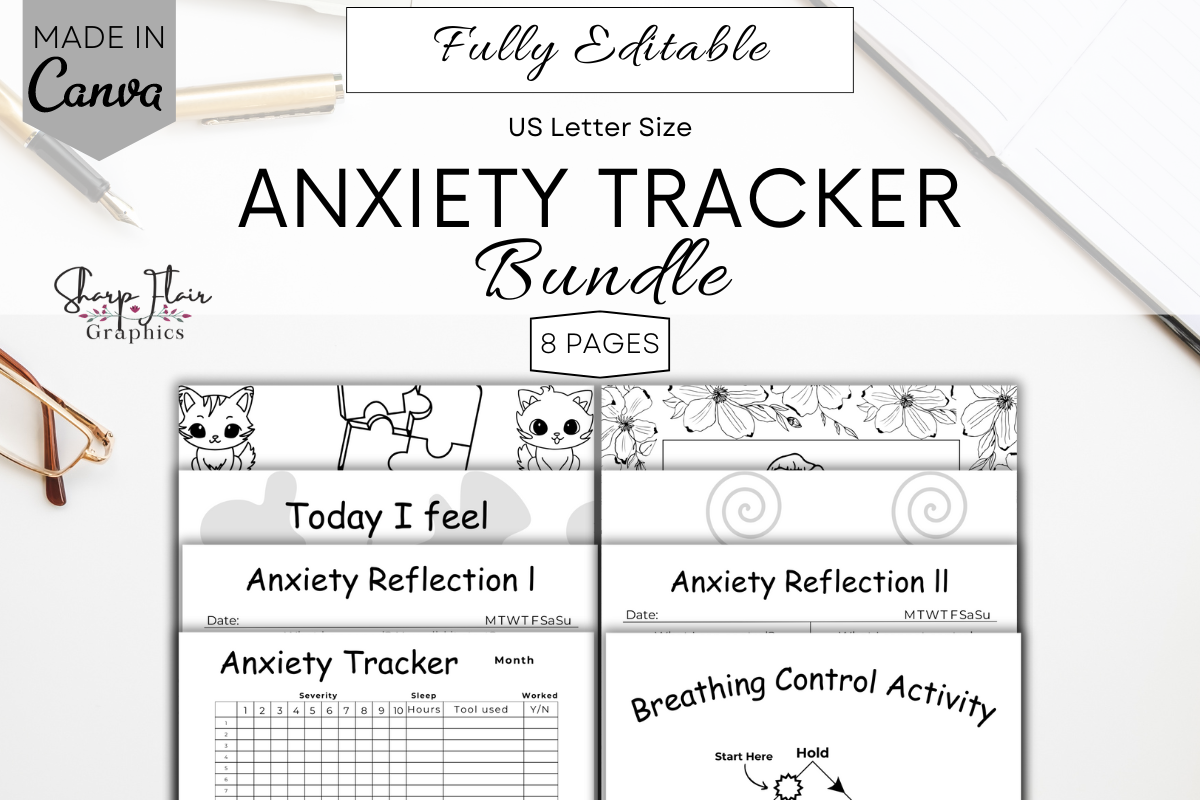 Anxiety Tracker Bundle | Canva Template Graphic by Sharp Flair Graphics ...