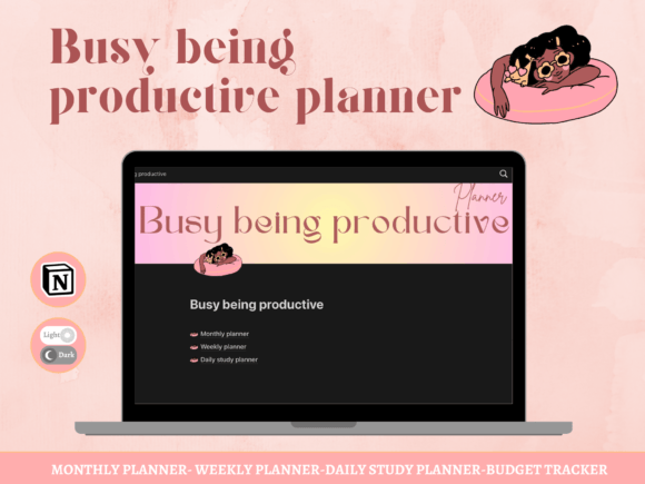 Busy Being Productive Notion Template Graphics