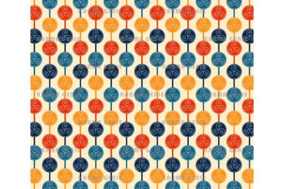 Colorful Circles & Swirls Retro Pattern