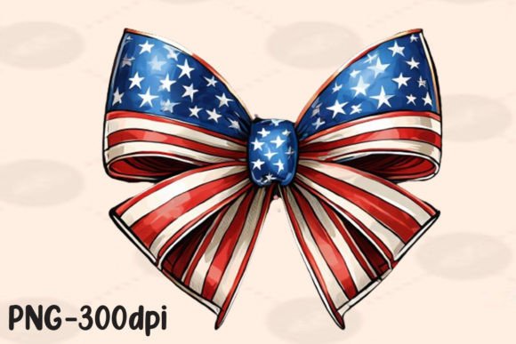 Coquette Bow USA Flag 4th of July PNG Graphic by PrintExpert · Creative ...