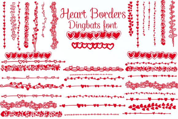 Heart Borders Dingbats Font By Nongyao